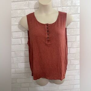Jane & Delancey Women's Garment Dye Blouse Top Sleeveless Soft Size L #1936